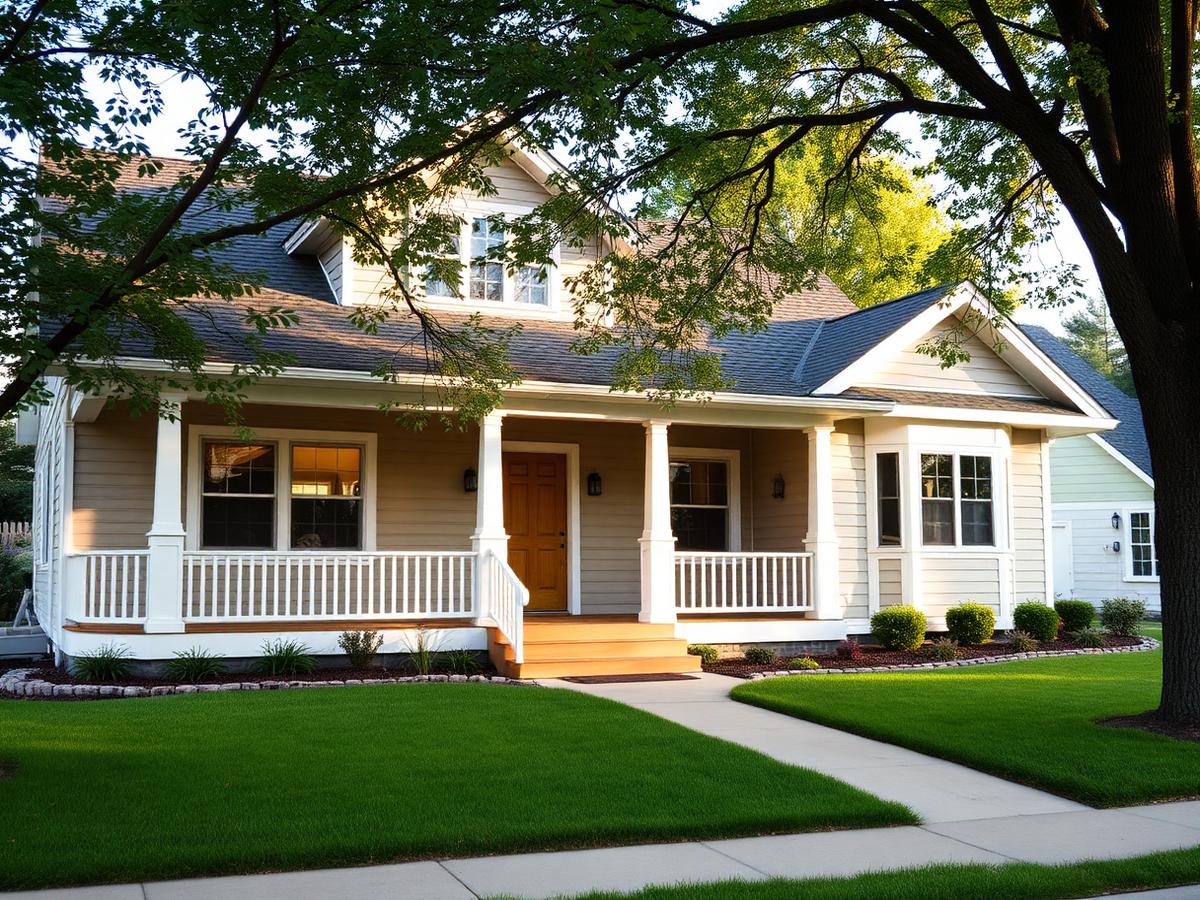 The Star Living Care residence with its front porch and lawn